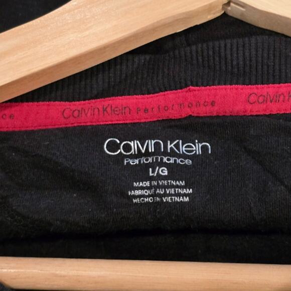 CALVIN KLEIN Performance Fleece Crop Sweatshirt in Black EUC Size Large - Picture 3 of 4